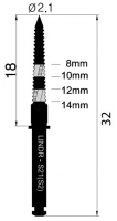 Фреза хирургическая Osung Lindeman, LINDR-S21, d - 2,1 мм, L - 18 мм, градуированная 8-10-12-14
