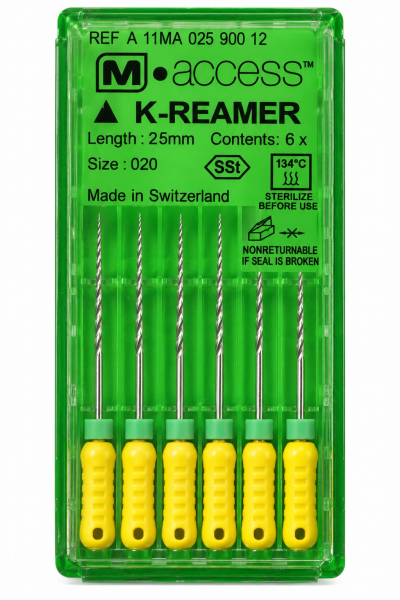 K-Reamers (К-Ример) M-Access, 25 мм (Dentsply) Ручные дрильборы, 6 шт (оригинал)