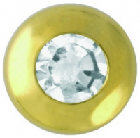 Скайс (страза) на зубы ProDent, Малый бриллиант в круглой оправе, TW 26 (Gold)