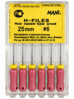 H-File, 25 мм (Mani) Файли ручні, 6 шт (копія)