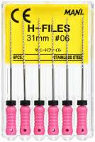 H-File, 31 мм (Mani) Файлы ручные, 6 шт (копия)
