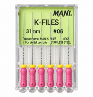 K-File, 31 мм (Mani) Файли ручні, 6 шт (копія)