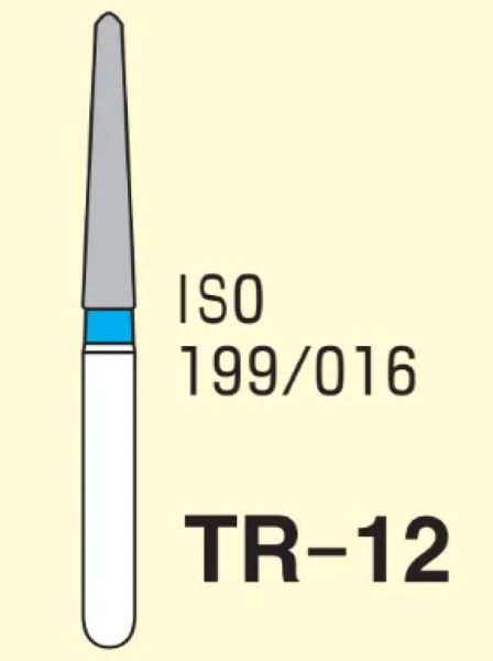 TR-12 (Mani) Алмазний бор, закруглений конус, ISO 199/016, синій