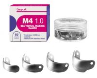 Матрицы секционные Dentpark (тип M4) 1.0 с тремя отверстиями для премоляров, 4,5 мм, 38 мкм, 50 шт (DMB0812)