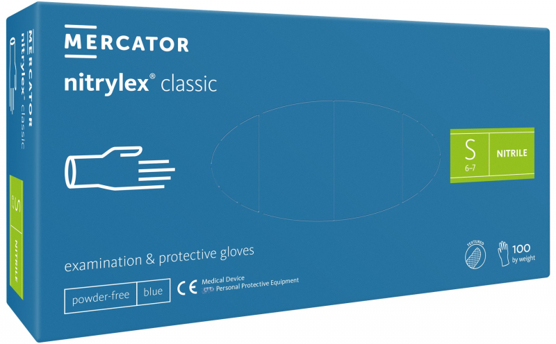 Перчатки нитриловые Mercator Medical Nitrylex Classic Blue, 50 пар