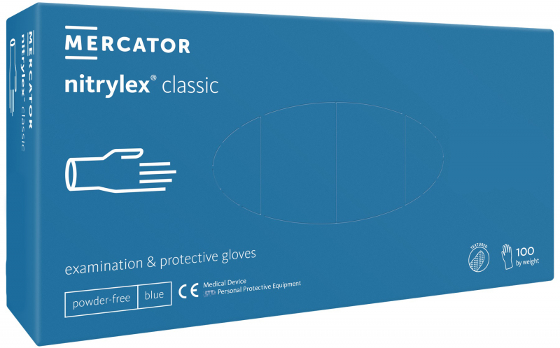 Рукавички нітрилові Mercator Medical Nitrylex Classic White, 50 пар