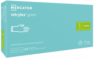 Рукавички нітрилові Mercator Medical Nitrylex Green, зелені, 50 пар