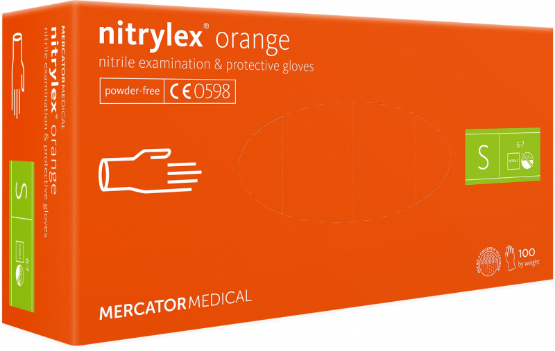 Рукавички нітрилові Mercator Medical Nitrylex Orange, 50 пар