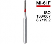 MI-61F (Mani) Алмазный бор, удлиненный фиссурный с закругленным концом, ISO 138/007