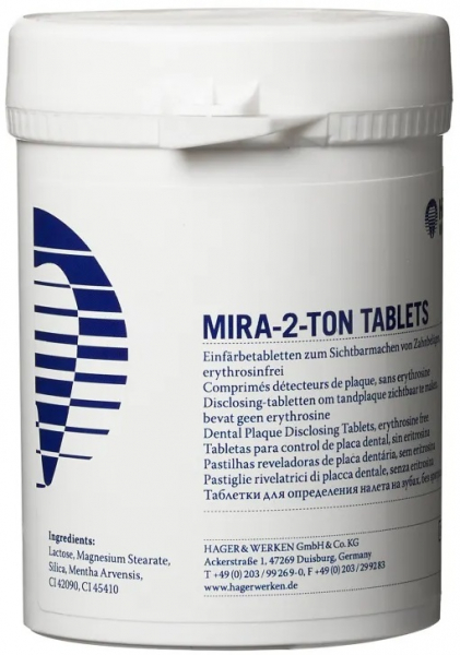 Таблетки для виявлення зубного нальоту Hager&Werken Mira-2-Ton, 250 шт