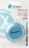 Супер-флоси Miradent Mirafloss Implant CHX (бірюзовий, 2.2 мм)
