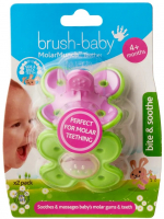 Прорезиватель зубов Brush-baby MolarMunch Teether, Pink-Green, 2 шт