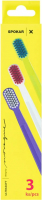 Набор зубных щеток Spokar 3429 X Soft, ручка - зеленая,белая,фиолетовая, щетина - голубая,розовая,белая (3 шт)
