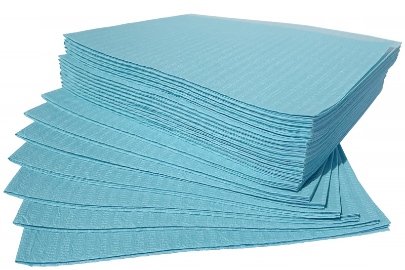 Нагрудники медицинские Dochem Wide-Cover, 33х45.5 см, синие, 500 шт