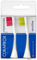 Насадки для звуковой щетки Curaprox Hydrosonic sensitive, magenta\green (2 шт)