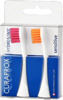 Насадки для звуковой щетки Curaprox Hydrosonic sensitive, magenta\orange (2 шт)