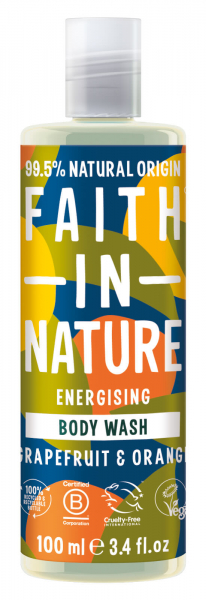 Натуральний гель для душу з грейпфрутом та апельсином Faith In Nature