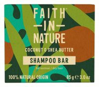 Натуральний твердий шампунь з кокосом та ши Faith In Nature, 85 г