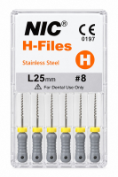 H file, 25 мм (NIC) Ручные файлы, 6 шт