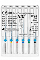 KV pro file .04, 15-40, 25 мм, ассорти (NIC) Машинные файлы, 6 шт