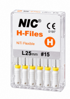 NiTi H file, 25 мм (NIC) Ручні файли, 6 шт