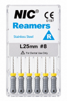 Reamers, 25 мм (NIC) Ручные файлы, 6 шт
