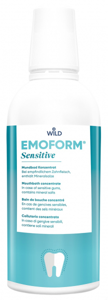 Ополіскувач для ротової порожнини Wild Pharma EMOFORM, Для чутливих зубів, з мінеральними солями та фторидом, концентрат, 500 мл