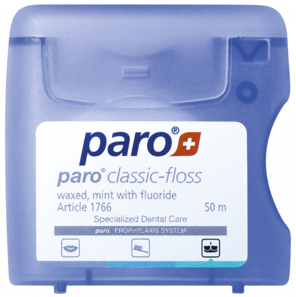 Classic-Floss, 50 м (Paro Swiss) Зубная нить, вощеная, с мятой и фторидом