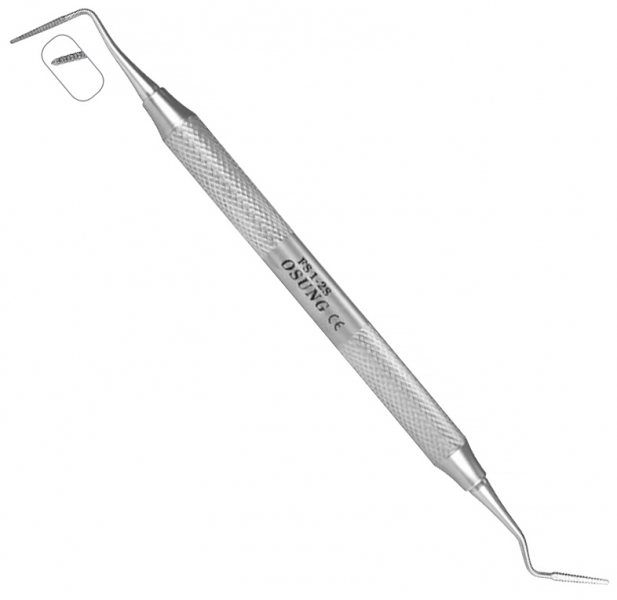 Напильник періодонтичний Osung FS1-2S (для зняття великих відкладень, двосторонній, металева ручка)