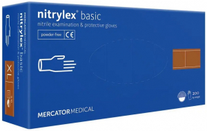 Перчатки нитриловые Mercator Medical Nitrylex Basic, голубые, 100 пар