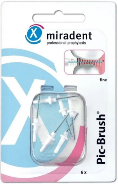 Набір запасних йоржків Miradent Pic Brush, білі, 2 мм