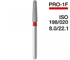 PRO-1F (Mani) Алмазний бор, закруглений конус, ISO 198/020, червоний