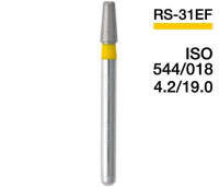 RS-31EF (Mani) Алмазный бор, закругленный конус, ISO 544/018, желтый