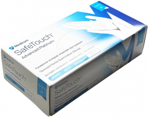 SafeTouch Advanced Platinum White белые, 1174P, 3.5 г (Medicom) Перчатки смотровые нитриловые текстурированные без пудры н/с, 50 пар