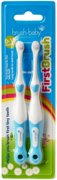 Щетка от 0 до 18 месяцев Brush-baby First Brush, Blue (2 шт)