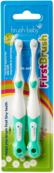 Щетка от 0 до 18 месяцев Brush-baby First Brush, Teal (2 шт)