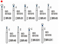 BR-30 (Perfect) Алмазний бор, шаровидний, ISO 001/023, синій, 5 шт