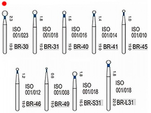 BR-30 (Perfect) Алмазний бор, шаровидний, ISO 001/023, синій, 5 шт