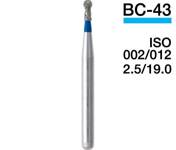 BC-43 (Perfect) Алмазний бор, шаровидний з манжетою, ISO 002/012, 5 шт