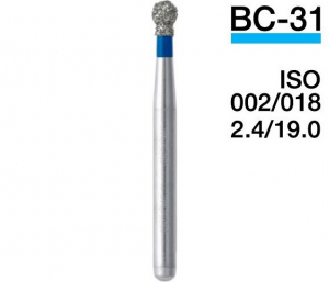 BC-31 (Perfect) Алмазний бор, шаровидний з манжетою, ISO 002/018, 5 шт