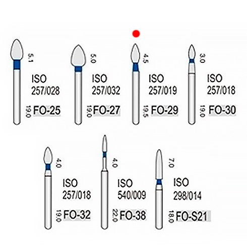 FO-29C (Perfect) Алмазний бор, вершка, ISO 257/019, зелений, 5 шт