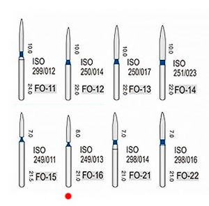 FO-16 (Perfect) Бор пламеобразный, синий, ISO 249/013, 5 шт