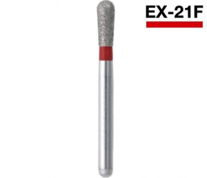 EX-21F (Perfect) Алмазний бор, продовження грушоподібний, ISO 237/021, червоний, 5 шт