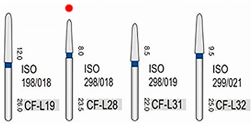 CF-L28 (Perfect) Алмазный бор, закругленный конус, ISO 298/018, синий, 5 шт