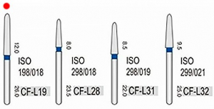 CF-L19 (Perfect) Алмазний бор, закруглений конус, ISO 198/018, синій, 5 шт