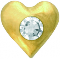 Скайс (страза) на зубы ProDent, Сердце с бриллиантом, TW 21 (Gold)