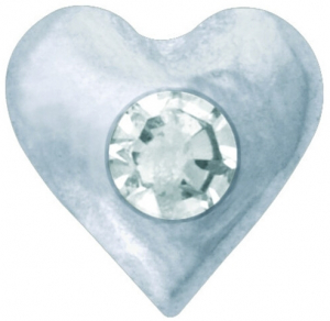 Скайс (страза) на зуби ProDent, Серце з діамантом, TW21WG (White Gold)
