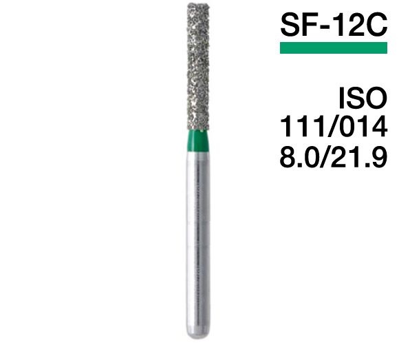 SF-12C (Mani) Алмазный бор, фиссурный с плоским концом, ISO 111/014