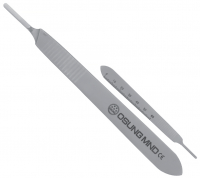 Ручка лезвия скальпеля Osung SHF (прямая, с линейкой, металлическая, плоская ручка)