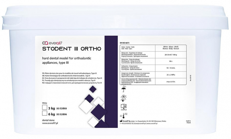 STODENT III ORTHO, белый (Zhermapol) Супергипс, 3 класс, 6 кг